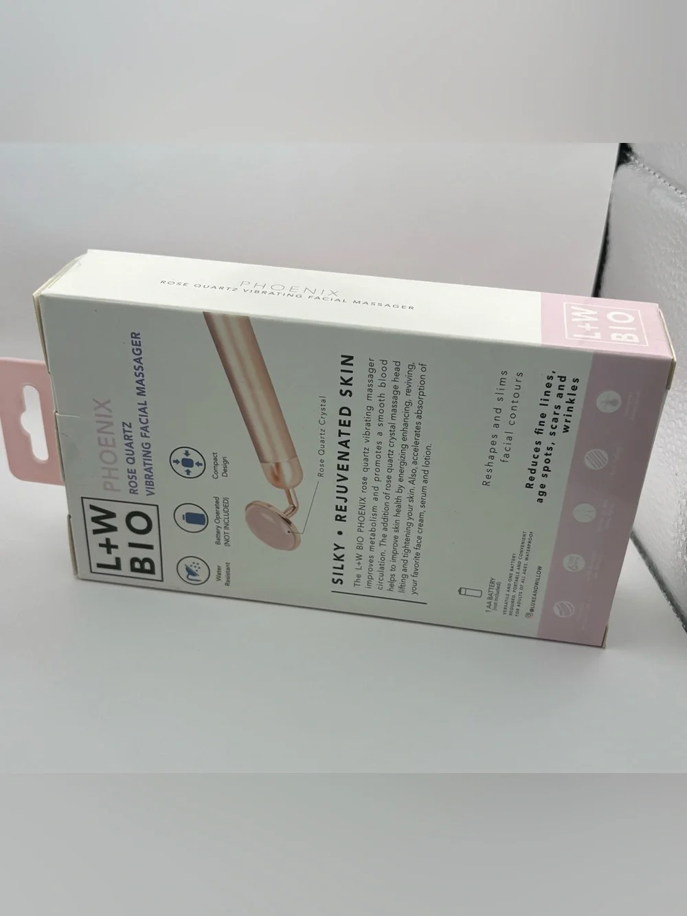 FACTORY SEALED LUXE + WILLOW BIO PHOENIX Rose Quartz Vibrating Facial Massager